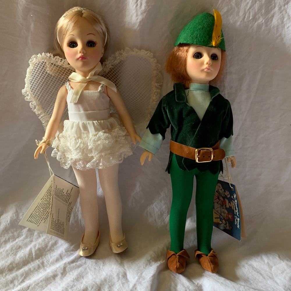 Tinkerbell and Peter Pan dolls